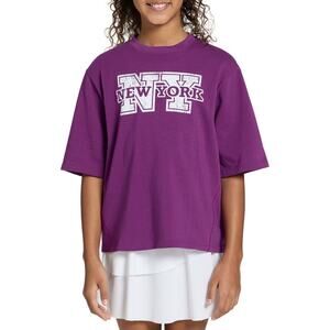 DSG Girls' Cotton New York Vibrant Violet Graphic Tee